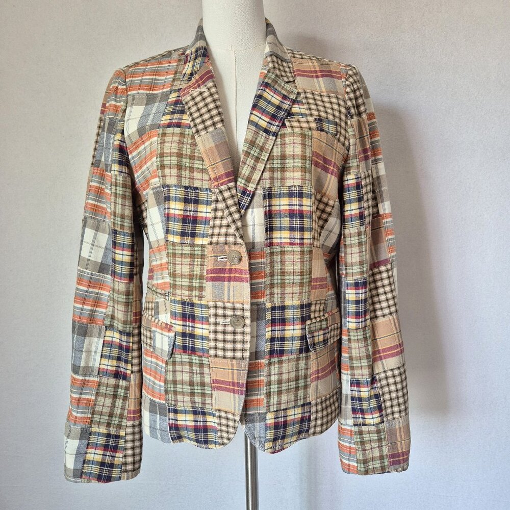 J.Crew Madras Patchwork Plaid 2 Button Schoolboy … - image 4